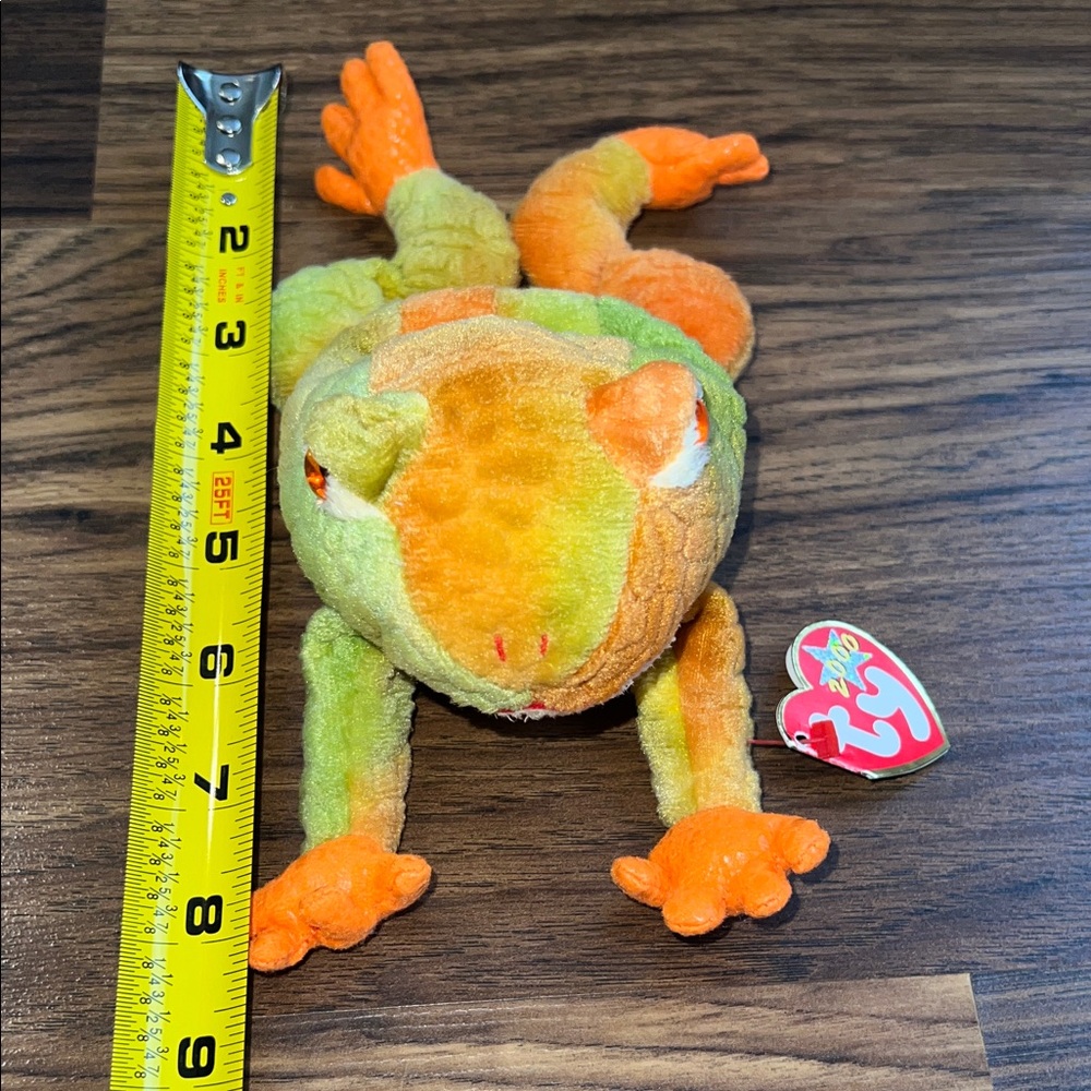 Ty Beanie Baby - Prince - 2000 edition - Vibrant Orange and Green Frog